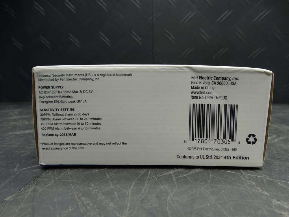 Universal Security Instruments Plug-In Carbon Monoxide Detector