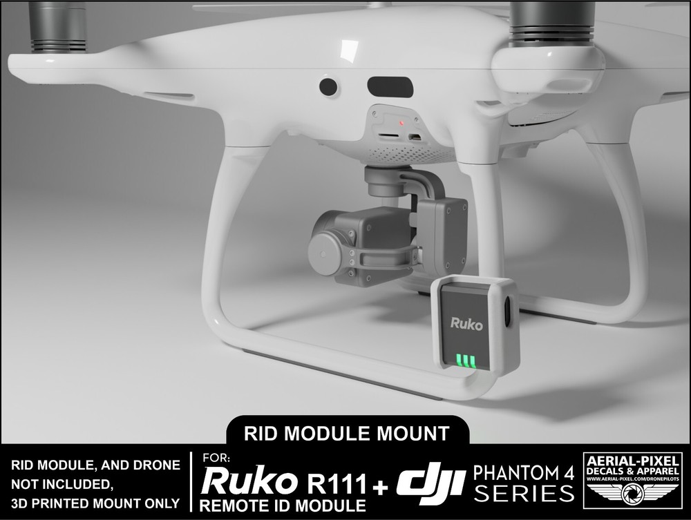 DJI Phantom 4, 3 & 2 Series Ruko R111 Remote ID Module Mount-Module Not Included