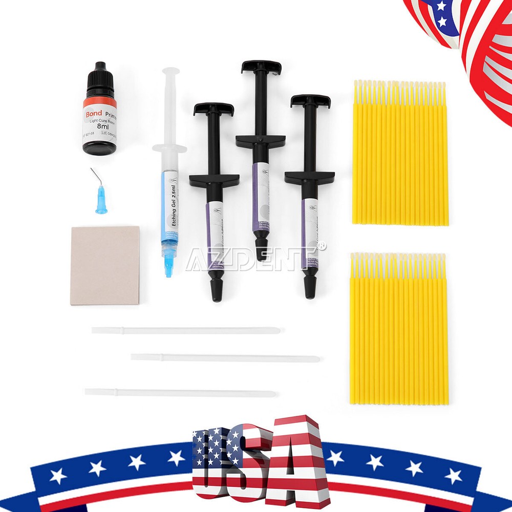 Dental Orthodontic Bracket Adhesive Bonding System Light Cure Syringe Kit