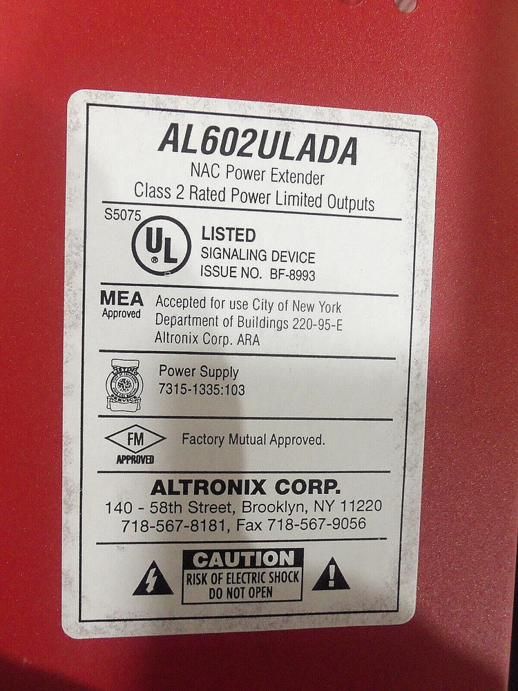 Altronix AL602ULADA NAC Power Extender Fire Alarm Panel
