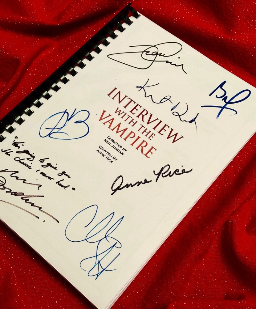 Interview Vampire, Movie Script, Cast Printed Signatures, Signed, Gift, Film