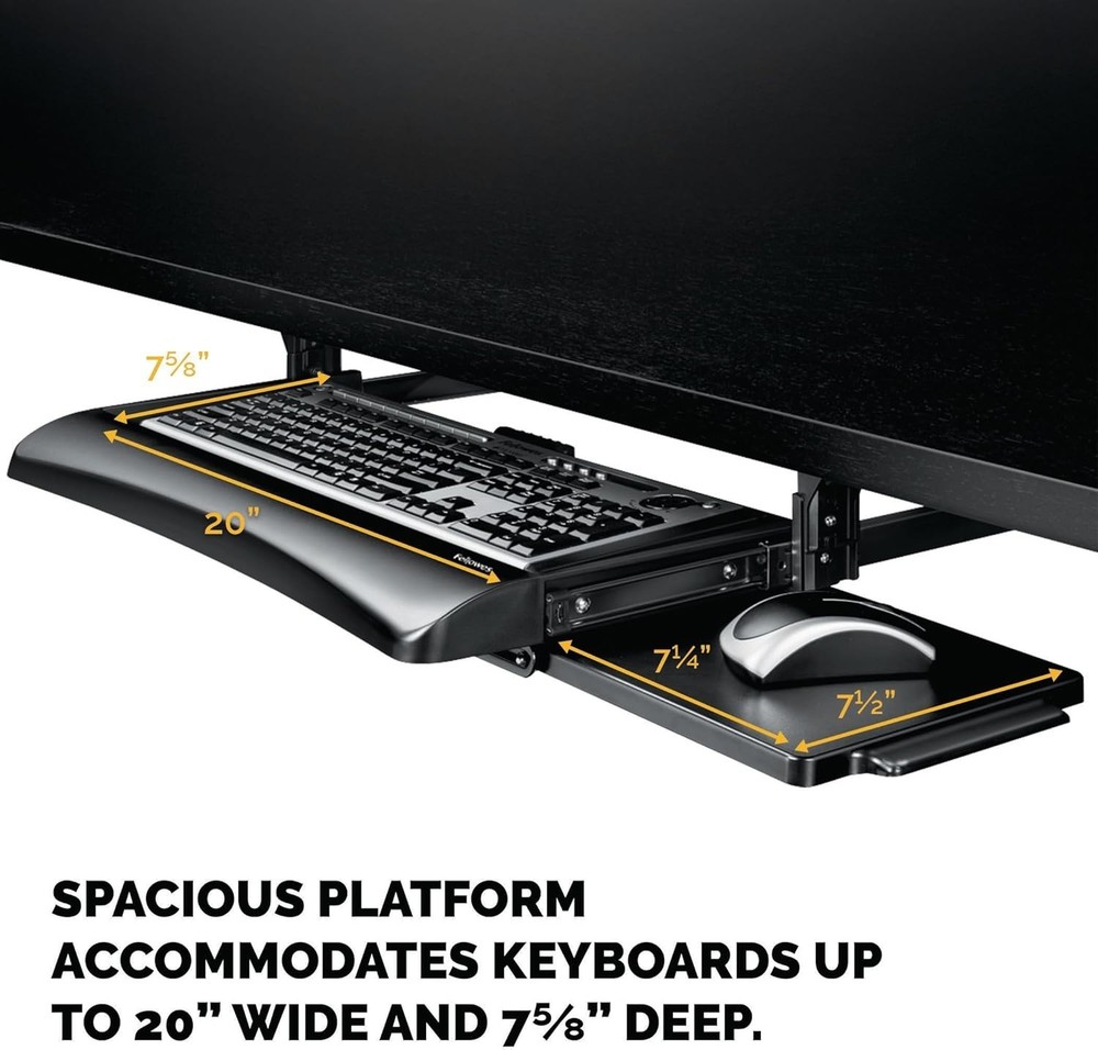Office Suites Keyboard Drawer, Black/Silver