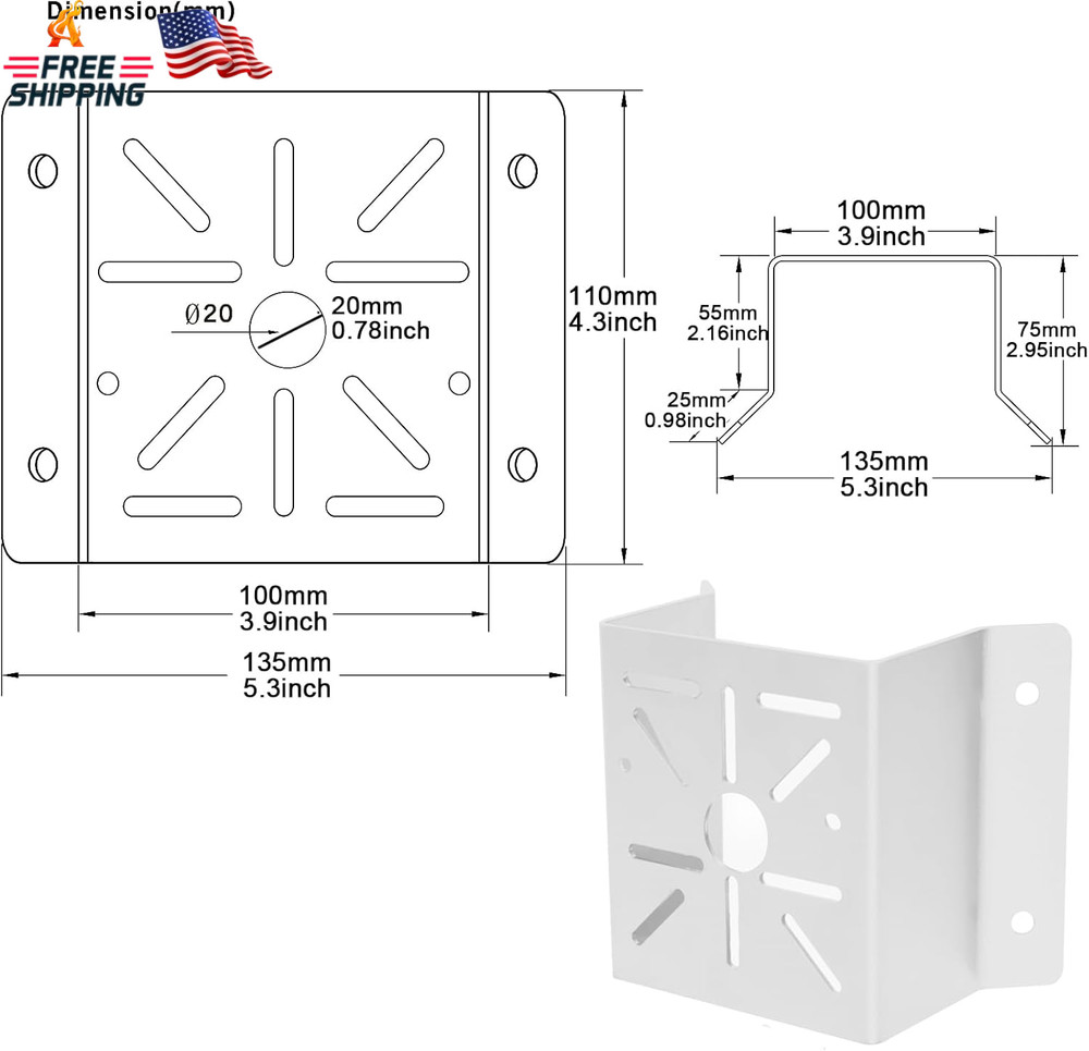 Witi Universal Corner Mount for Security Camera, Solid Metal Mounting Corner Bra