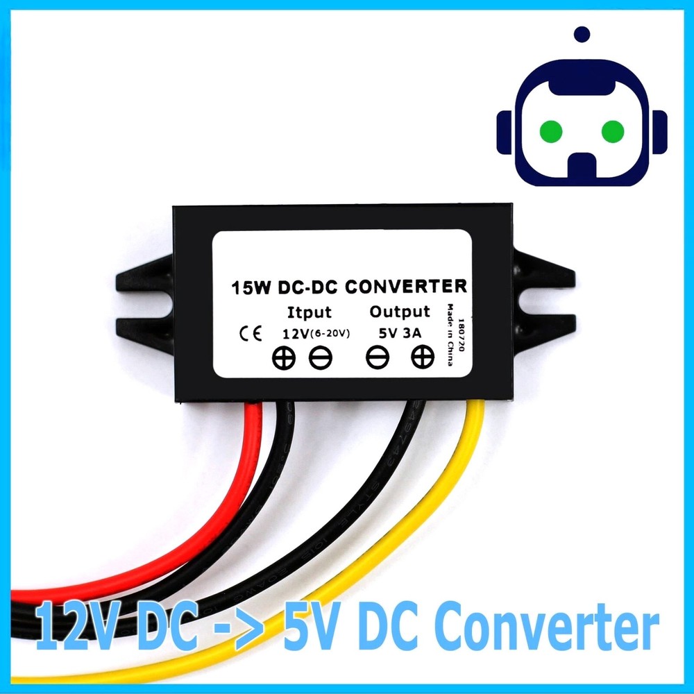 Accessory 2pcs Waterproof 12V to 5V Step Down Converter 3A 89% Efficiency Module