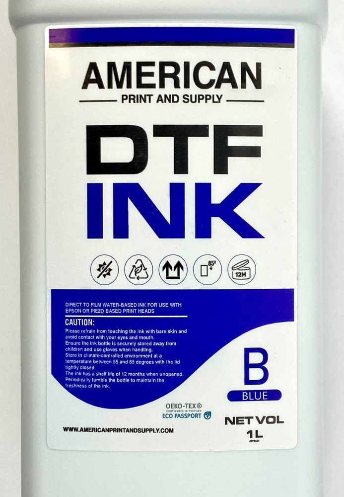 DTF Printer Ink Blue 1L Water-Based for Epson Printers