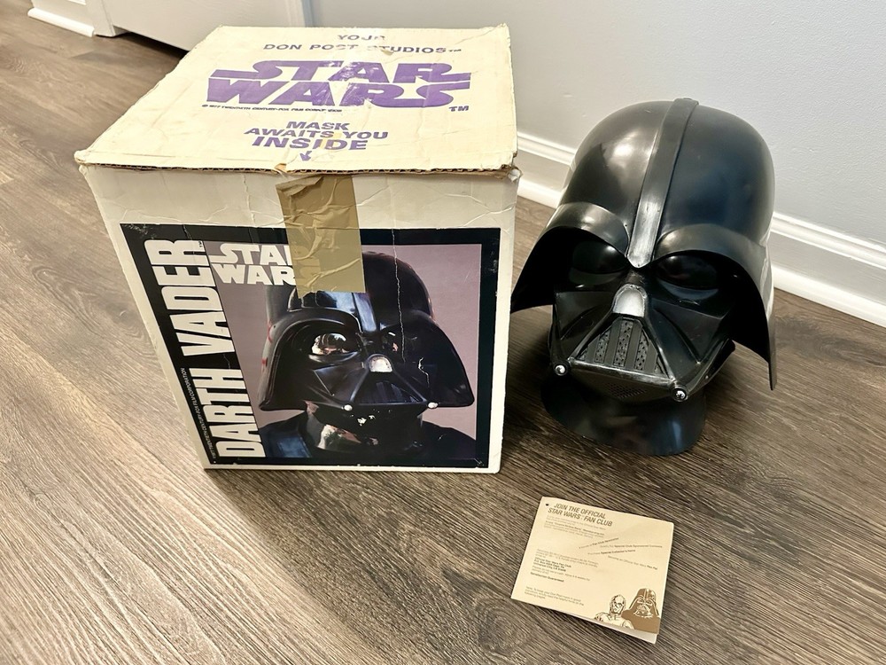 Don Post Studios Star Wars Darth Vader Mask Black w/ Original Box & Paperwork
