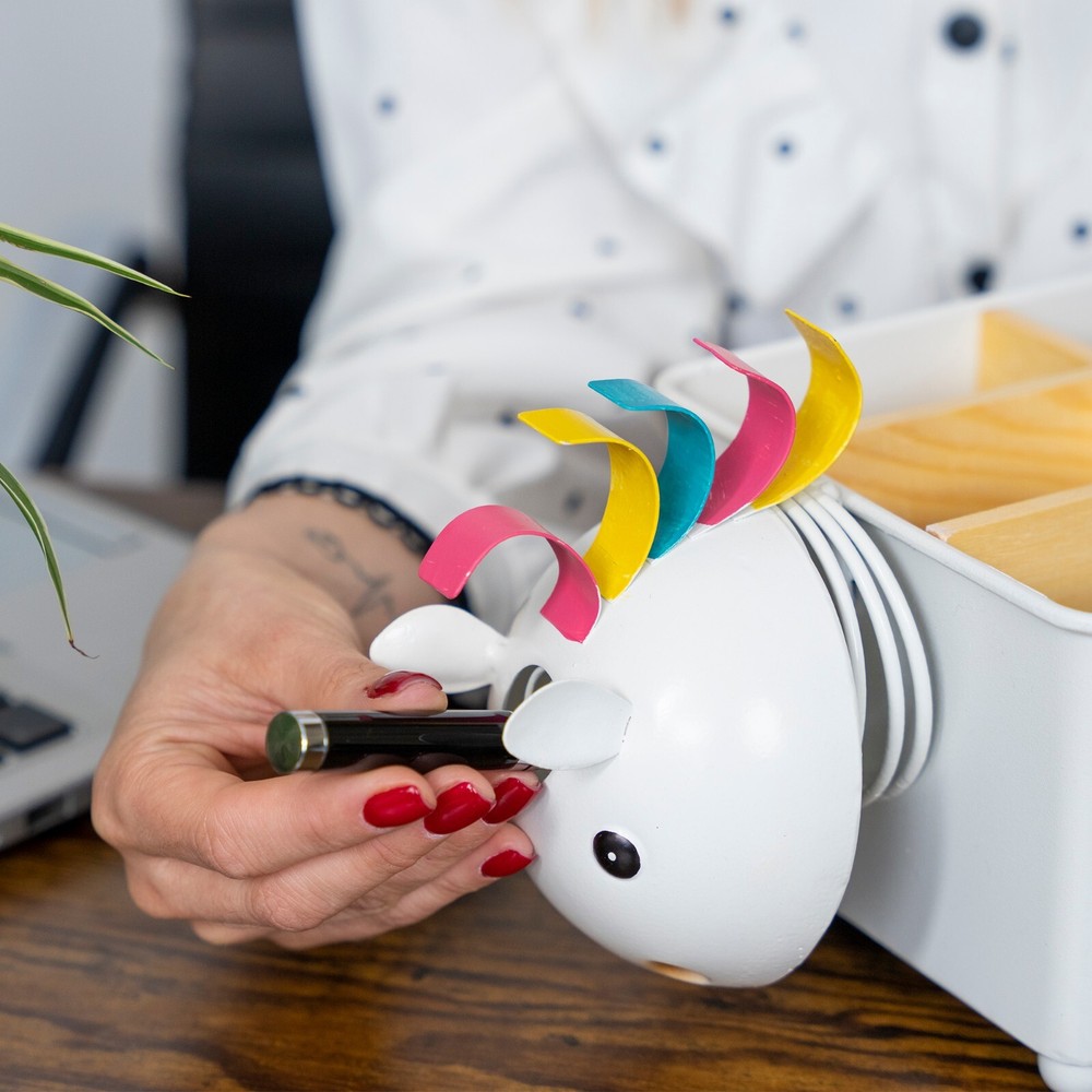 Made Easy Kit Desk Organizer, with Module Compartments (White Unicorn)