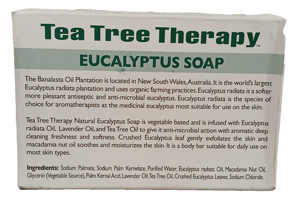 6 PACK NEW Tea Tree Therapy Eucalyptus Soap 3.5 oz