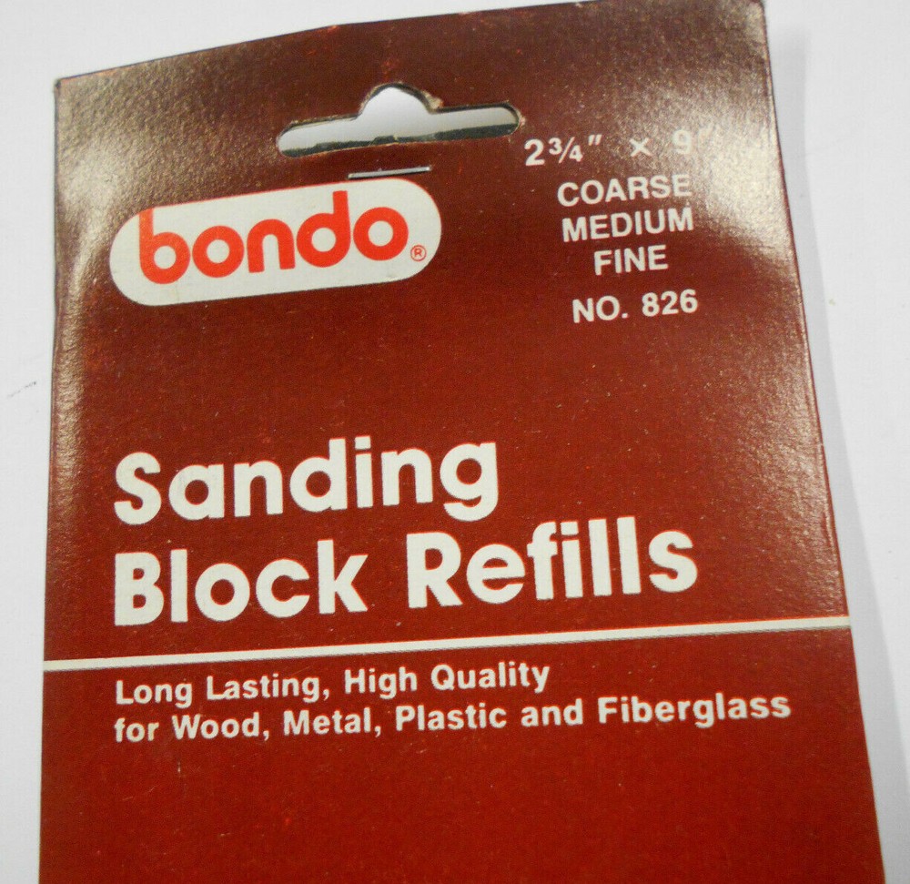 Bondo Coarse Medium & Fine Grit Sanding Block Refill Pack