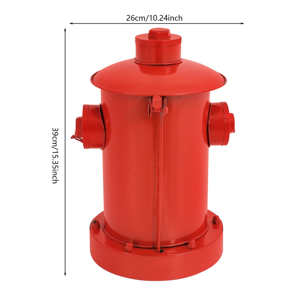 Retro Garbage Can Cylindrical Waste Bin Fire Hydrant's Shape Trash Can W/ Pedal