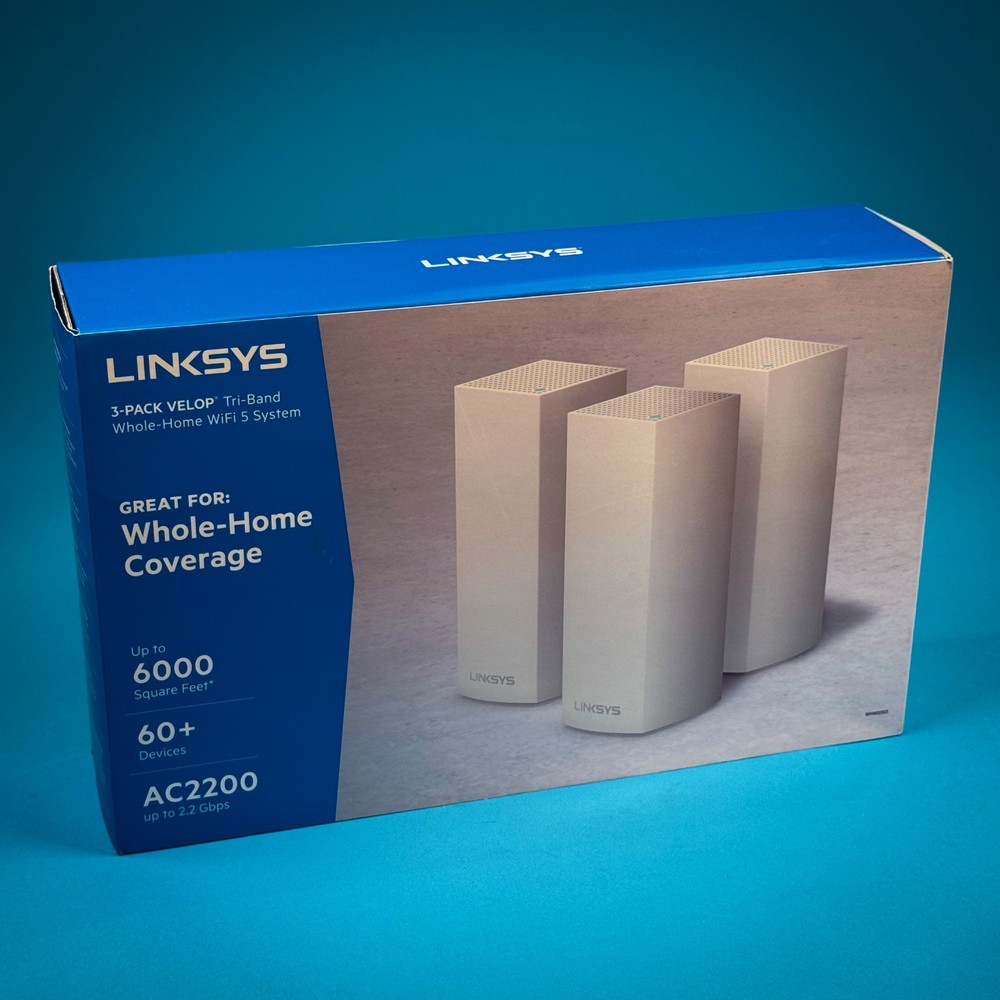 Linksys Velop Whole Home Coverage 3-Pak Tri-Band Mesh System Wifi 5