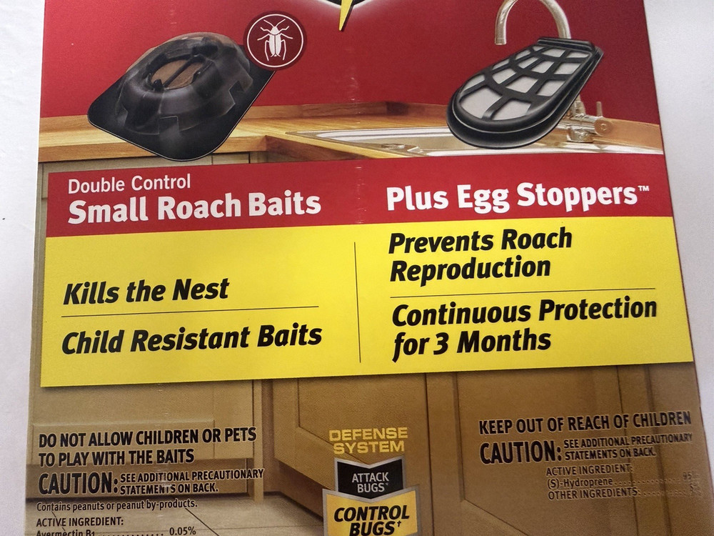 2 Pack: RAID Small Roach Baits (12) each + Egg Stoppers (3) each