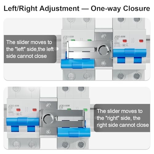 32A Dual Power Manual Transfer Switch, 2Pcs Circuit Breakers, DIN Rail, Home/Ind
