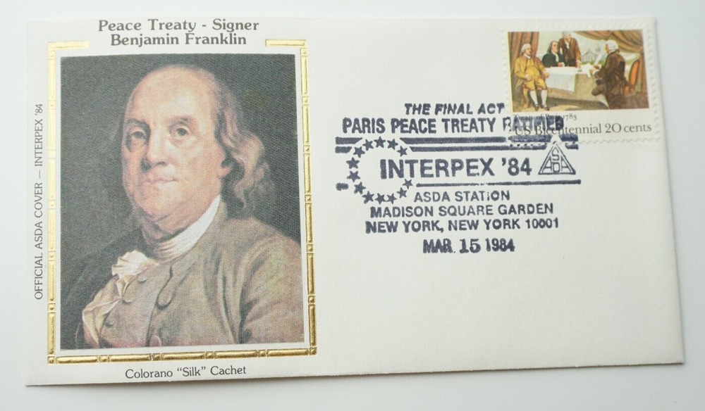 Colorano "Silk" Cachet, Scott # 2052, Interpex '84 Benjamin Franklin