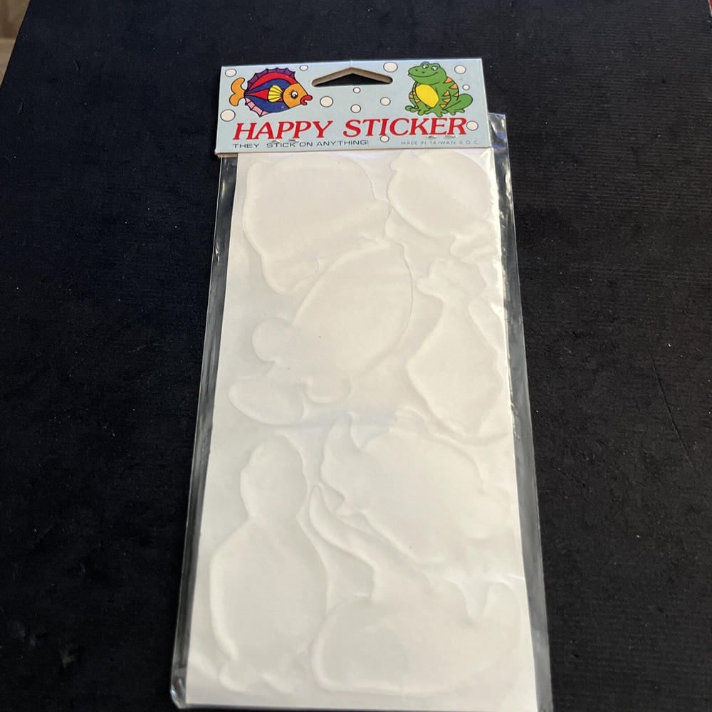 NEW Vintage 80’s Puffy Happy Sticker Sheet - FISH -