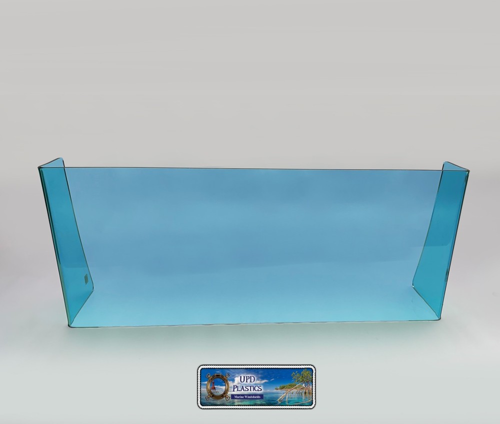 New Generic Center Console Boat Windshield Blue 24" inside Size, 1/4" Thick