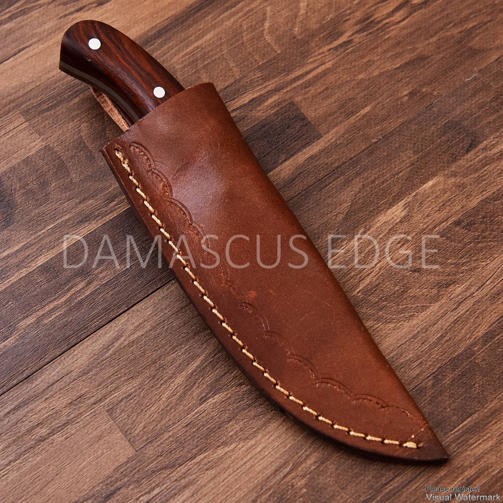 Professional 1075 Carbon Steel Skinner - Custom Fixed Blade - Leather Sheath
