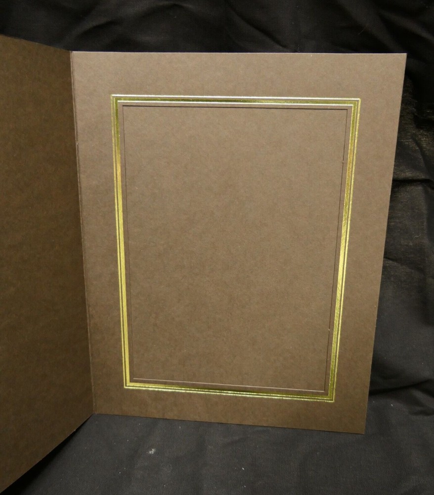 Spicer Hallfield 6"x8" vertical dark brown print folder