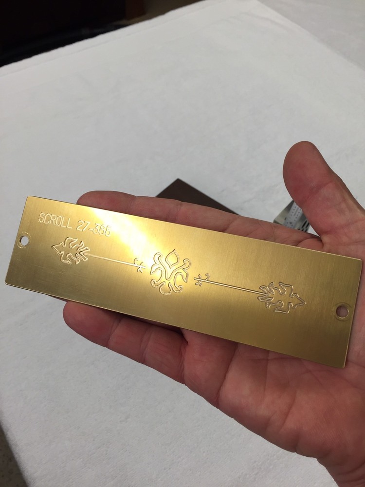 #27-385 MASTER SCROLL TEMPLATE FOR NEW HERMES ENGRAVER SOLID BRASS ENGRAVING