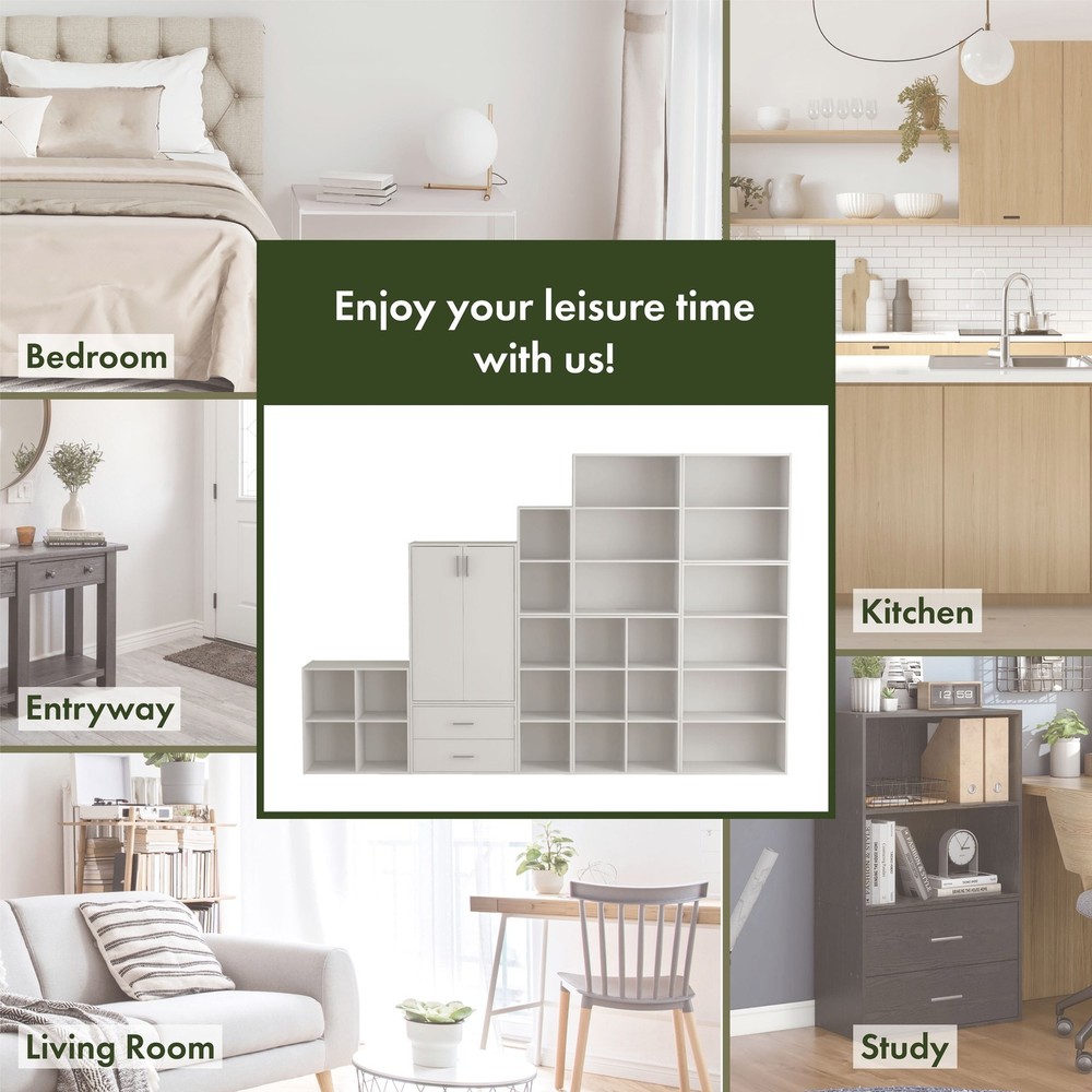 Brooks Stackable 6-Cube Wood White Bookcase
