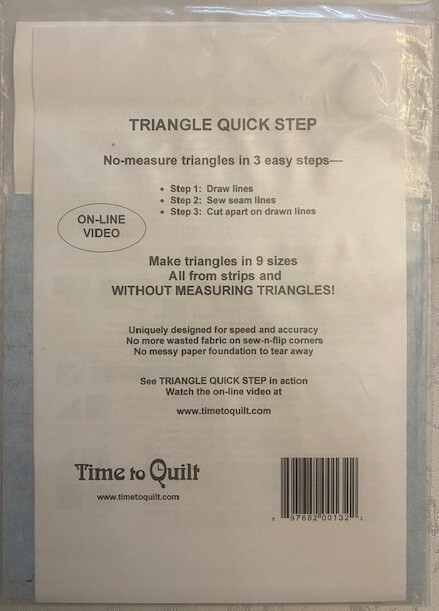 Quilting Triangle Quick Step Ruler/Template - Make Triangles in 9 Sizes