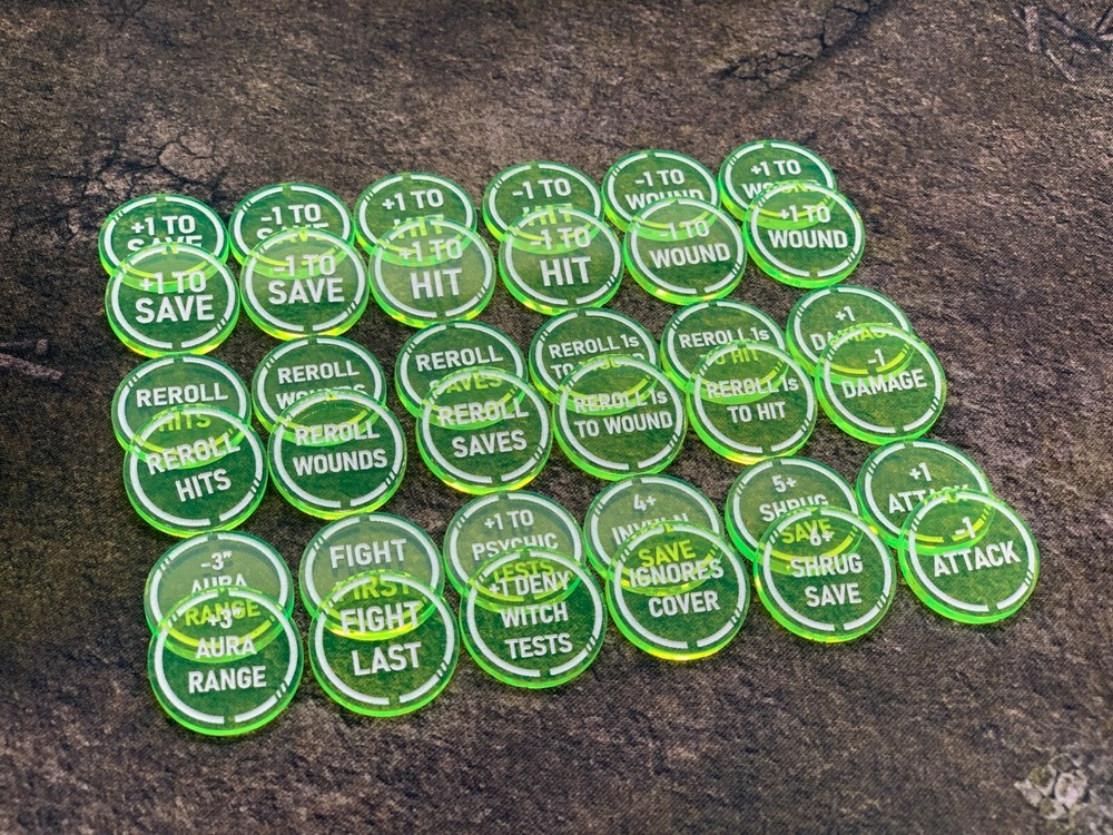 Tabletop Psychics/Abilities Token Set compatible with Warhammer 40k