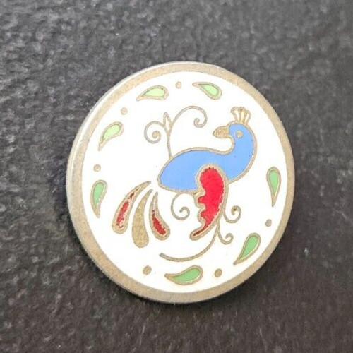 PEACOCK ENAMEL CLOISONNE BROOCH /PIN.