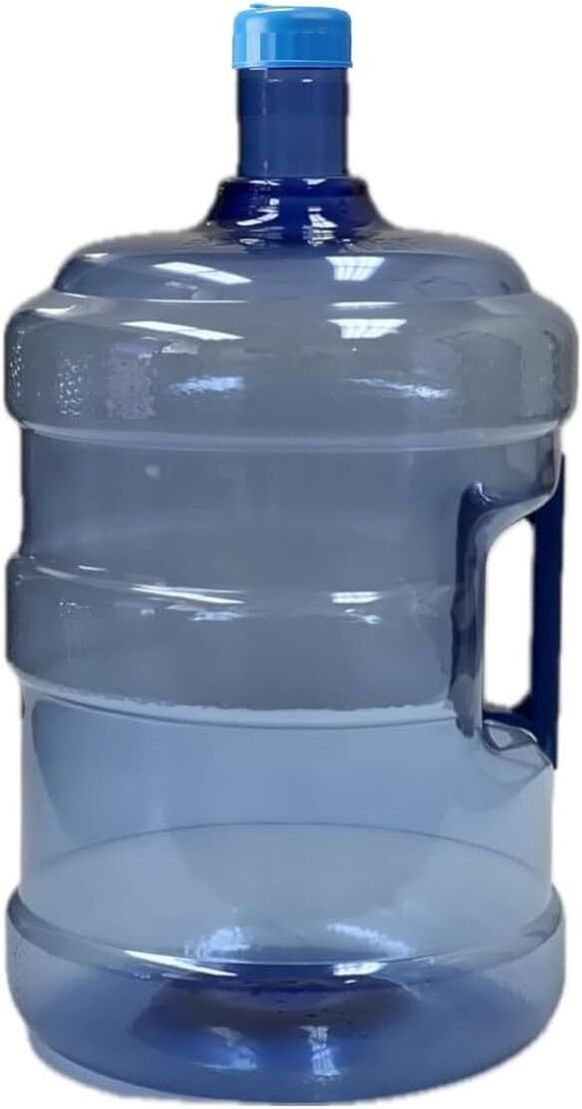 Blue Plastic 5 Gallon Water Reusable PVC Jug Container Bottle w/ Cap & Handle