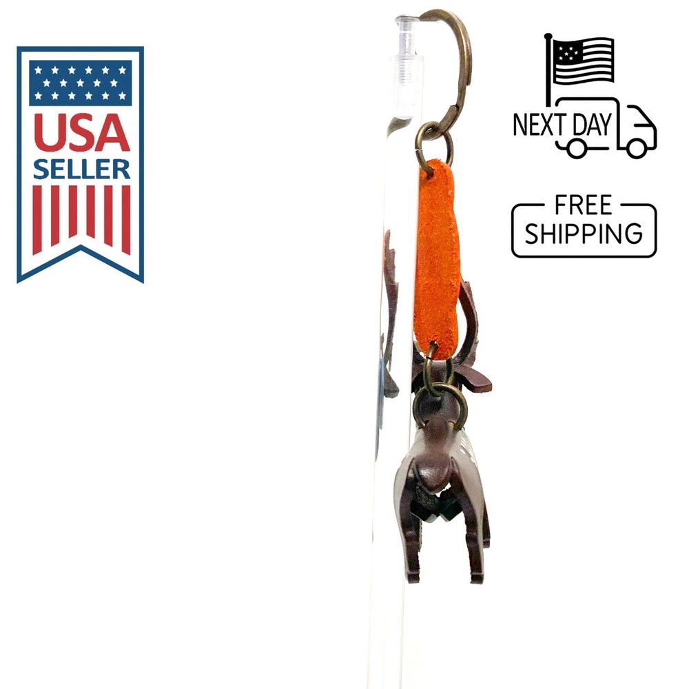 Sika Deer (Brown) Handmade Leather Keyring