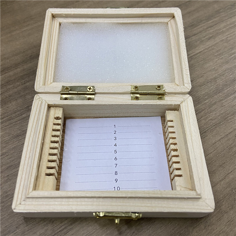 Microscope Slide Storage Wooden Box Specimen Holding Storage Case with Lock