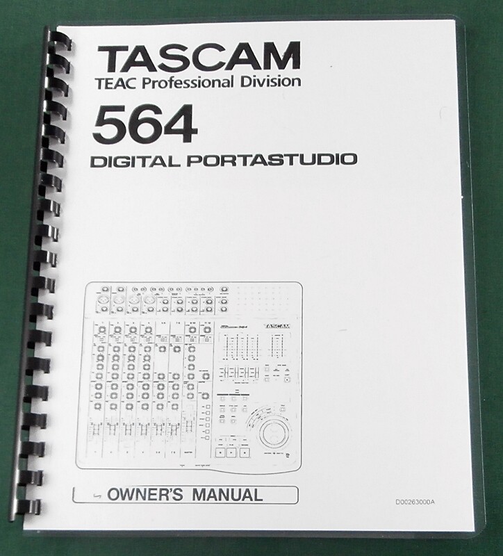 Tascam 564 Owner's Manual: Comb Bound & Protective Covers!