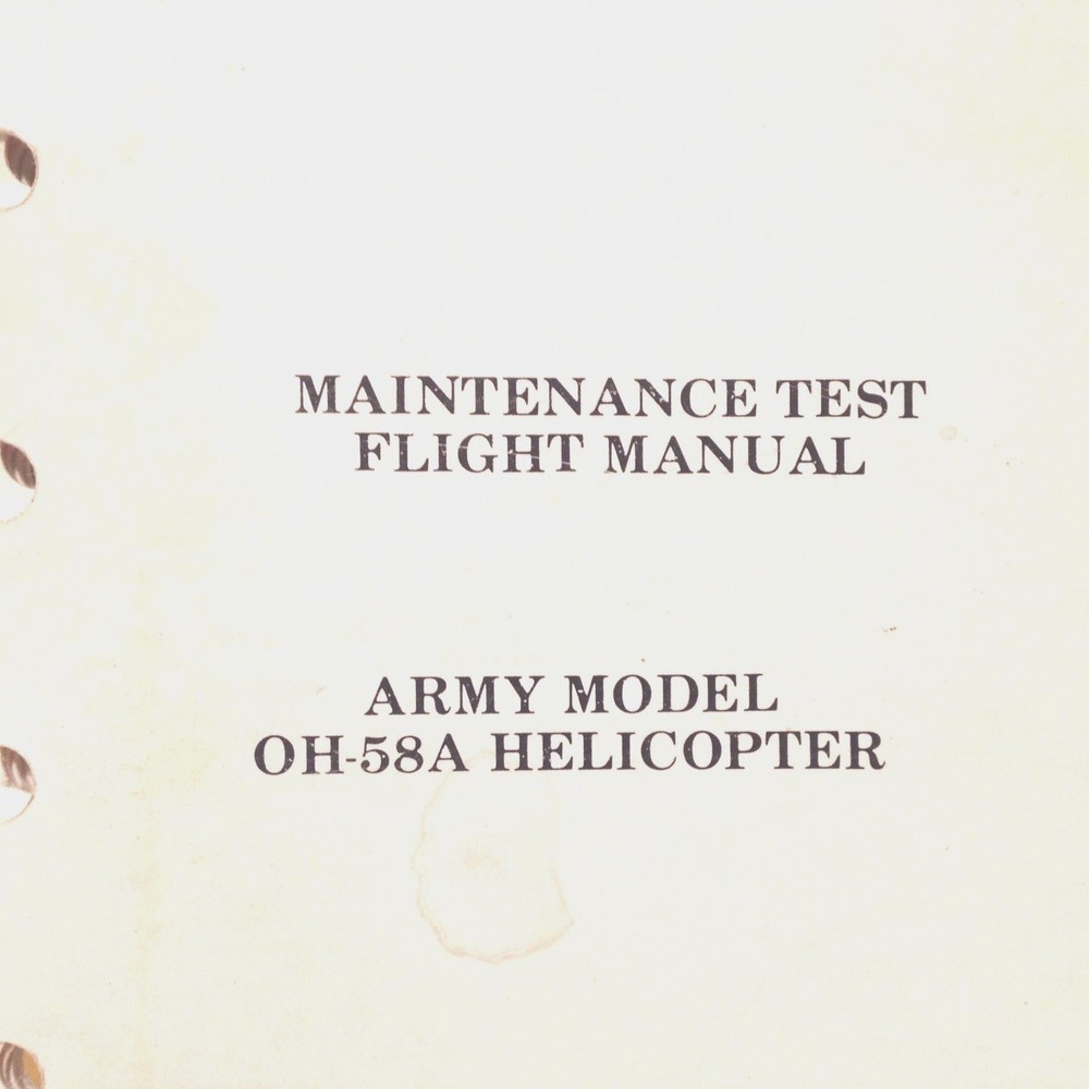 Bell Kiowa OH-58A Maintenance Test Flight Manual