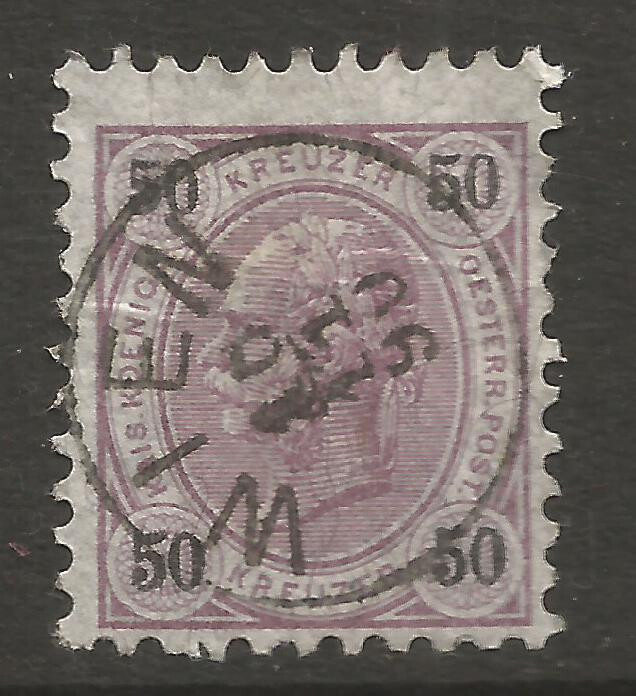 🤩 OSBURGH – AUSTRIA. 50kr USED WIEN POSTMARK.