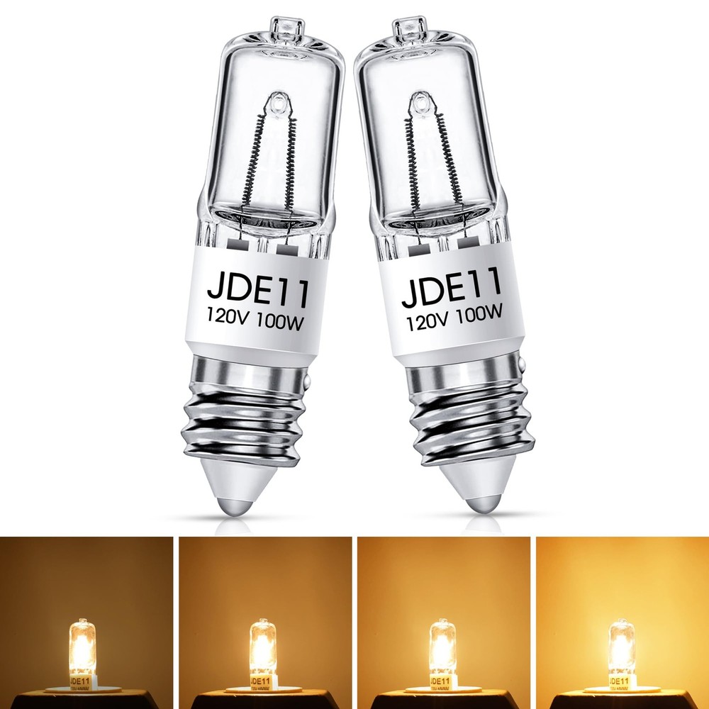 Flaspar JDE11 120V 100W, E11 Bulb, 2 Pack Bulb Warm White