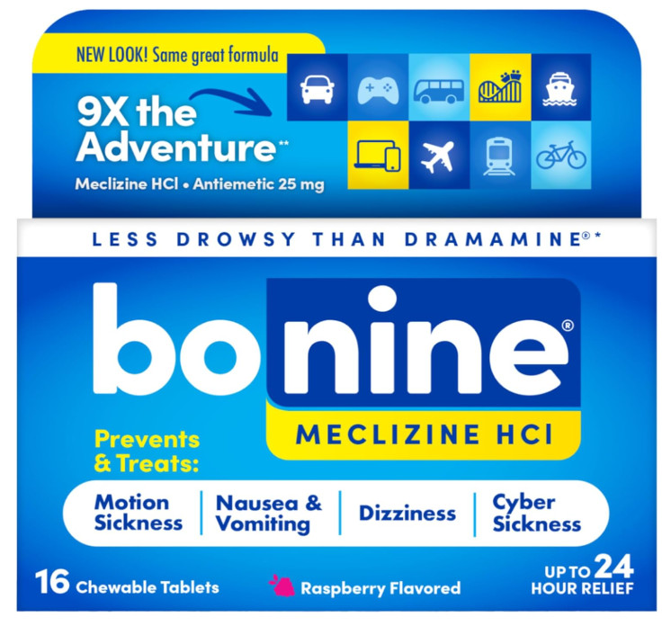 ✨ Bonine Motion Sickness Relief 16ct Raspberry Non-Drowsy Fresh NEW ✨