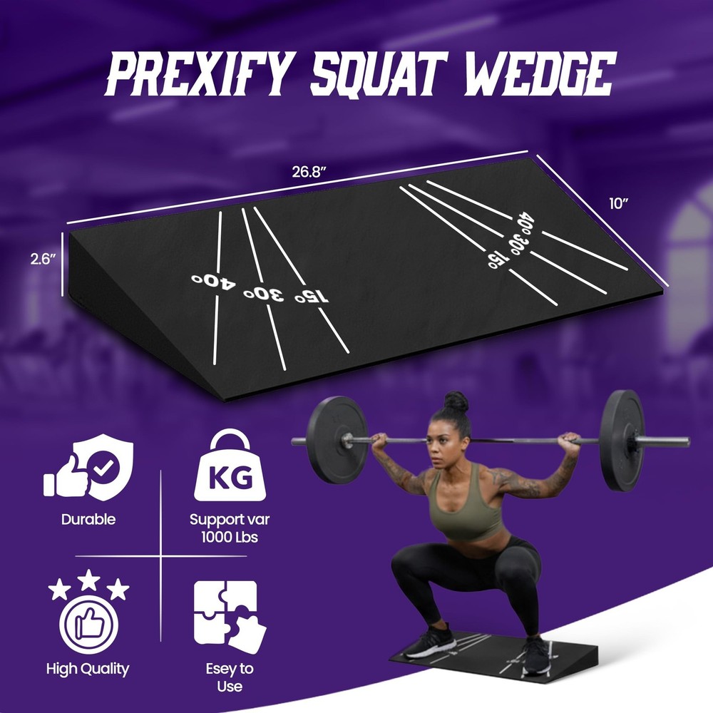 Squat Wedge Block - Adjustable Angle Ramp Blocks for Heel Elevated Squatting ...