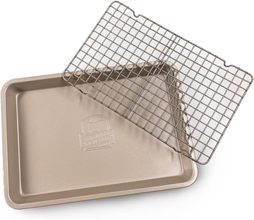 Roasting Pan W/ Wire Rack – Heavy-Duty Non-Stick Perfect Reverse Searing