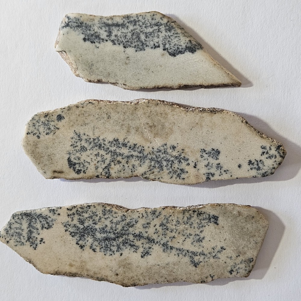 Agate With Dendrites Three Lapidary Slabs 52 Grams