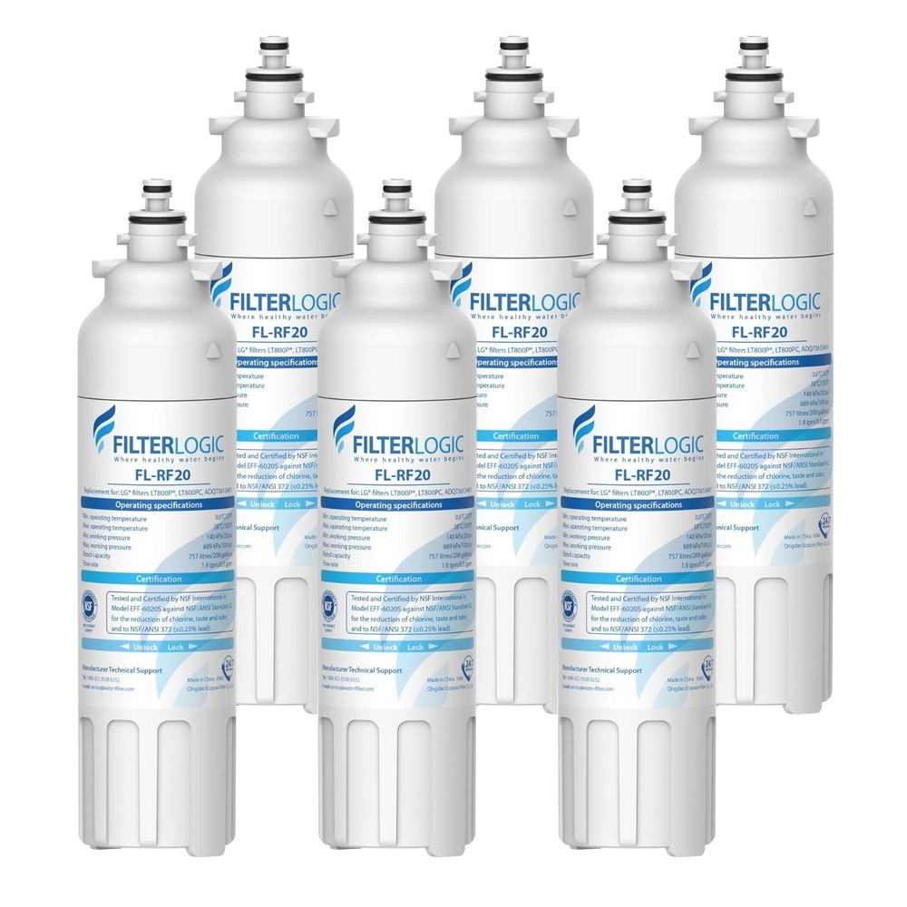 Filterlogic ADQ73613401 Refrigerator Water Filter Replacement for LG® LT800P®(6)