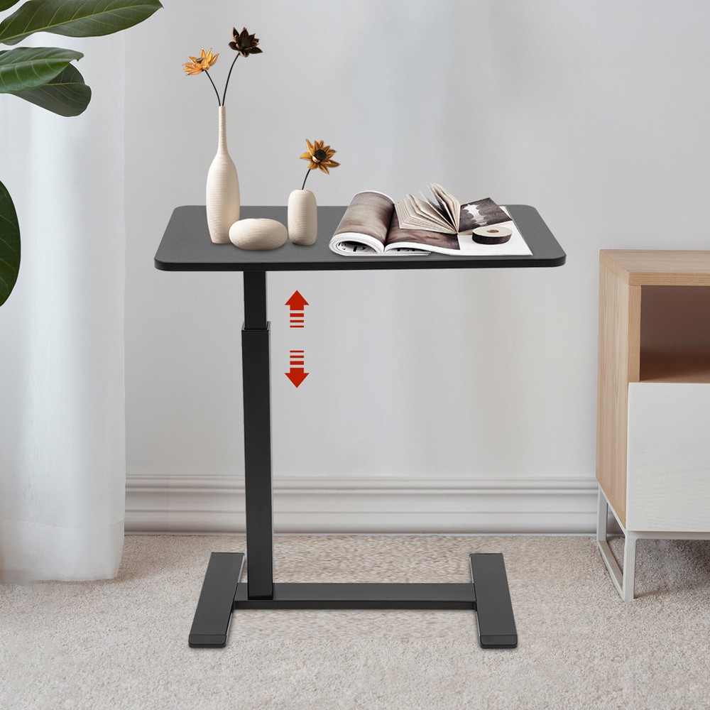 Mobile Pneumatic Adjust Height Overbed Bedside Coffee Table Sofa Side Table