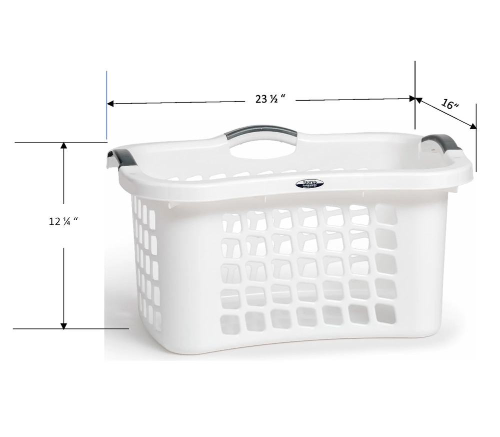 CLOTHES HAMPER LAUNDRY BASKET Clothing-Vented Plastic White