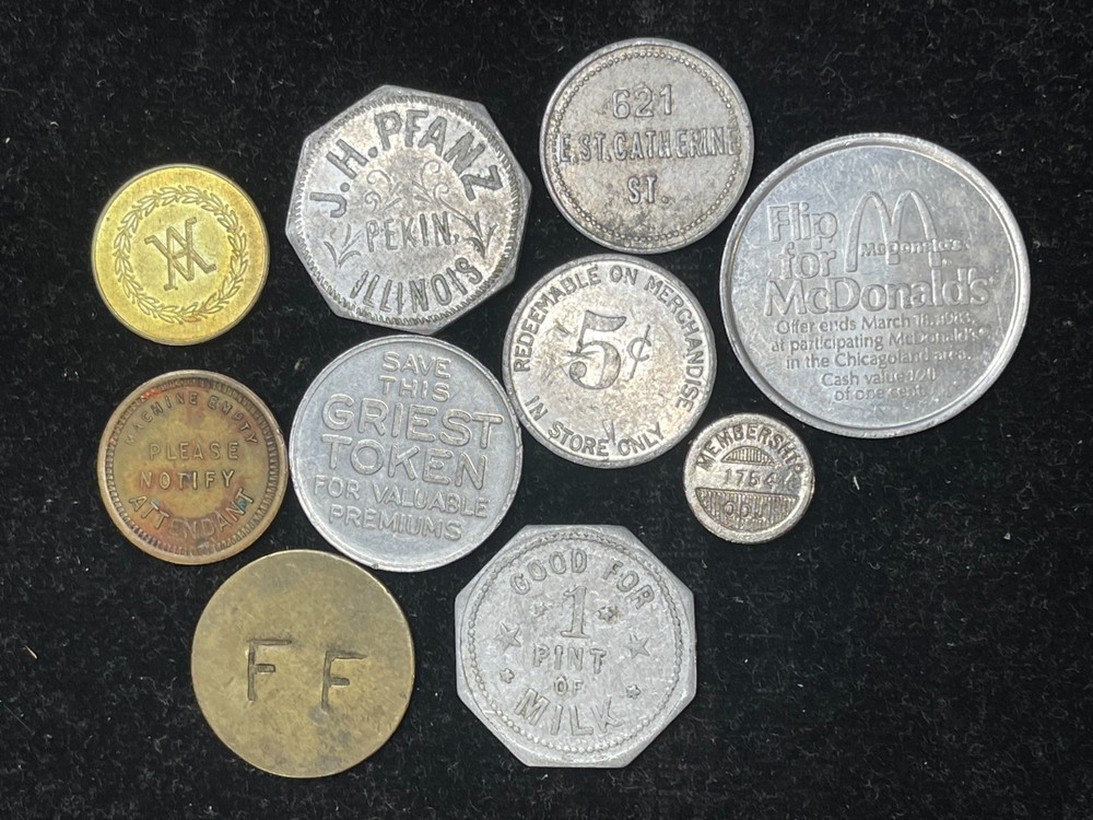 Assorted 10 Token Medal Coins Lot High Value