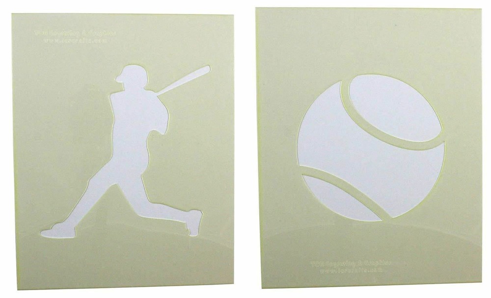 Baseball Stencils - 2 Sheets-14 Mil Mylar
