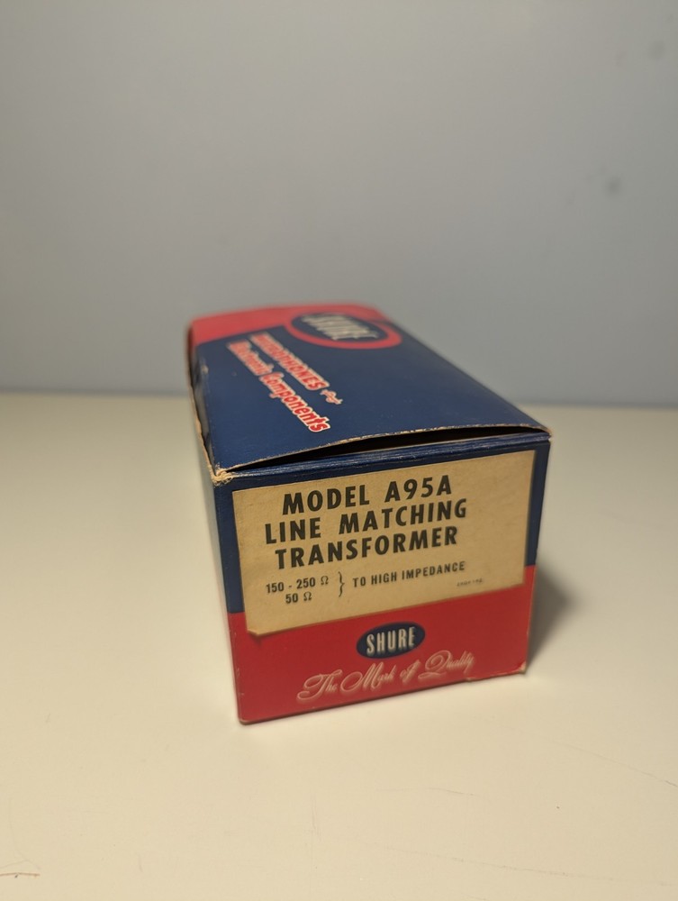 *BOX + PACKAGING ONLY,* Shure A95A Line Matching Transformer