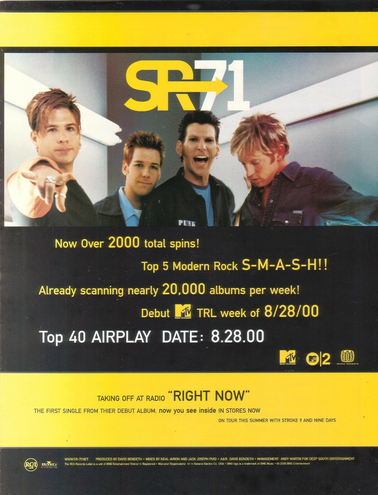 SR71 2000 Ad- Right Now Advertisement over 2000 total spins