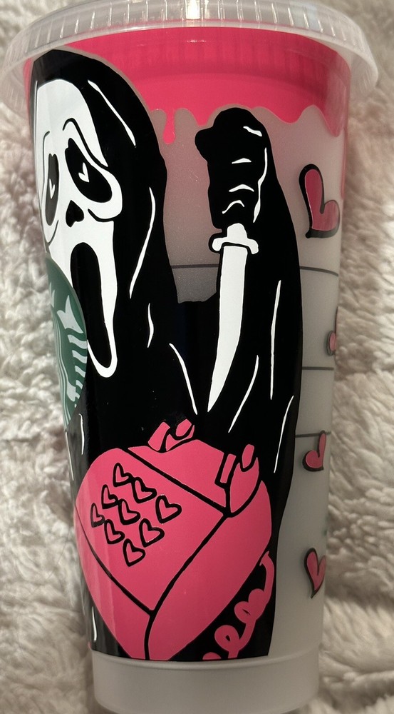 Custom Starbucks GhostFace cup 24 Oz Halloween Funny Unique Gift