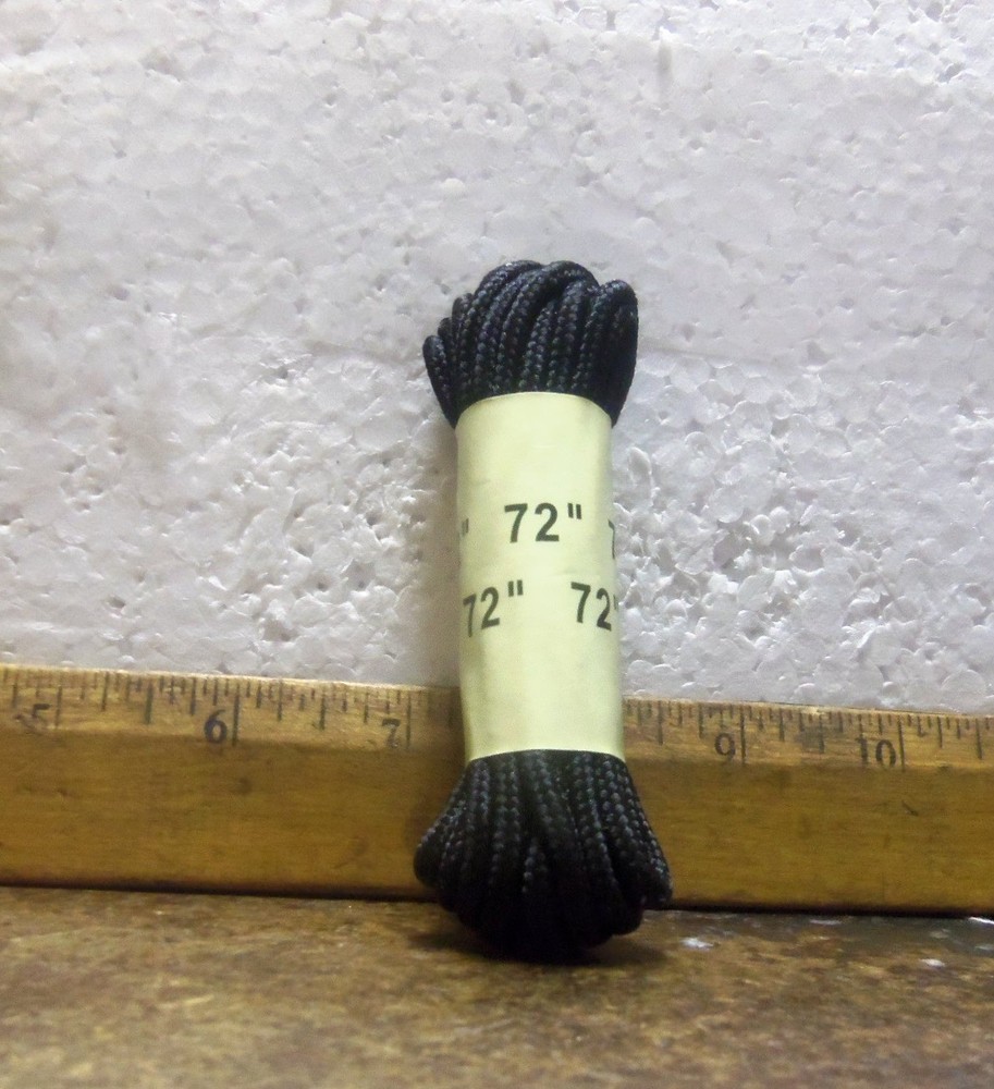 1 pr - 72" Black Nylon Boot Laces