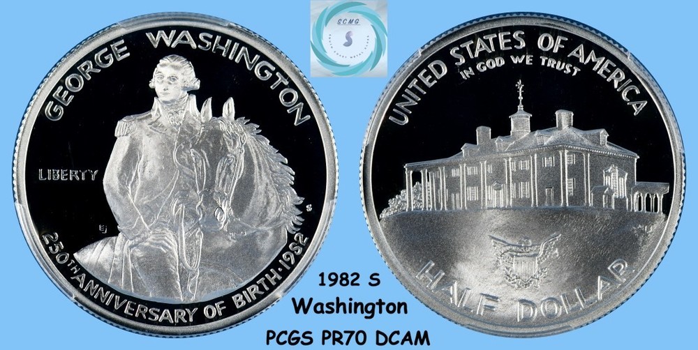 1982-S Washington Half Dollar Commemorative Silver Coin PCGS PR70DCAM