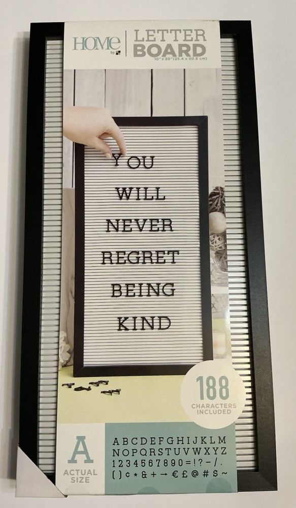 Letter Board 10 x 20 188 Characters Included Black Frame