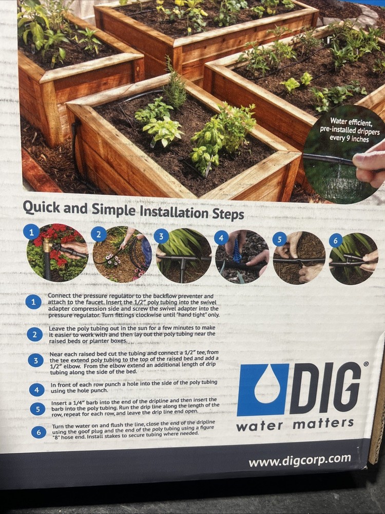 DIG ML50 Raised Bed Drip Watering Kit Complete One Box Irrigation Kit